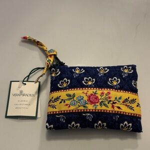 Vera Bradley Navy and Yellow Floral Cosmetic Bag